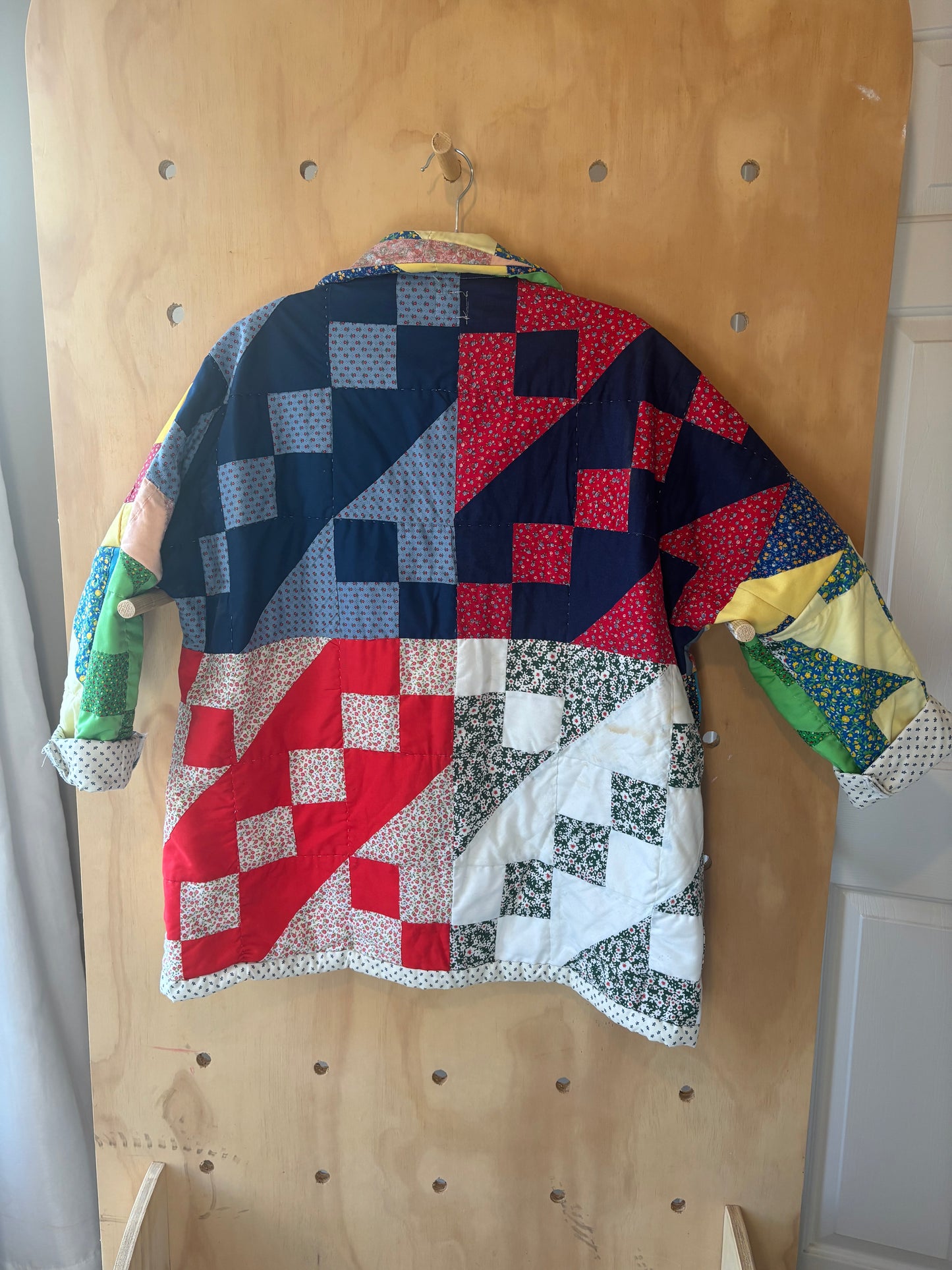 Primary Color Block Quilt Coat
