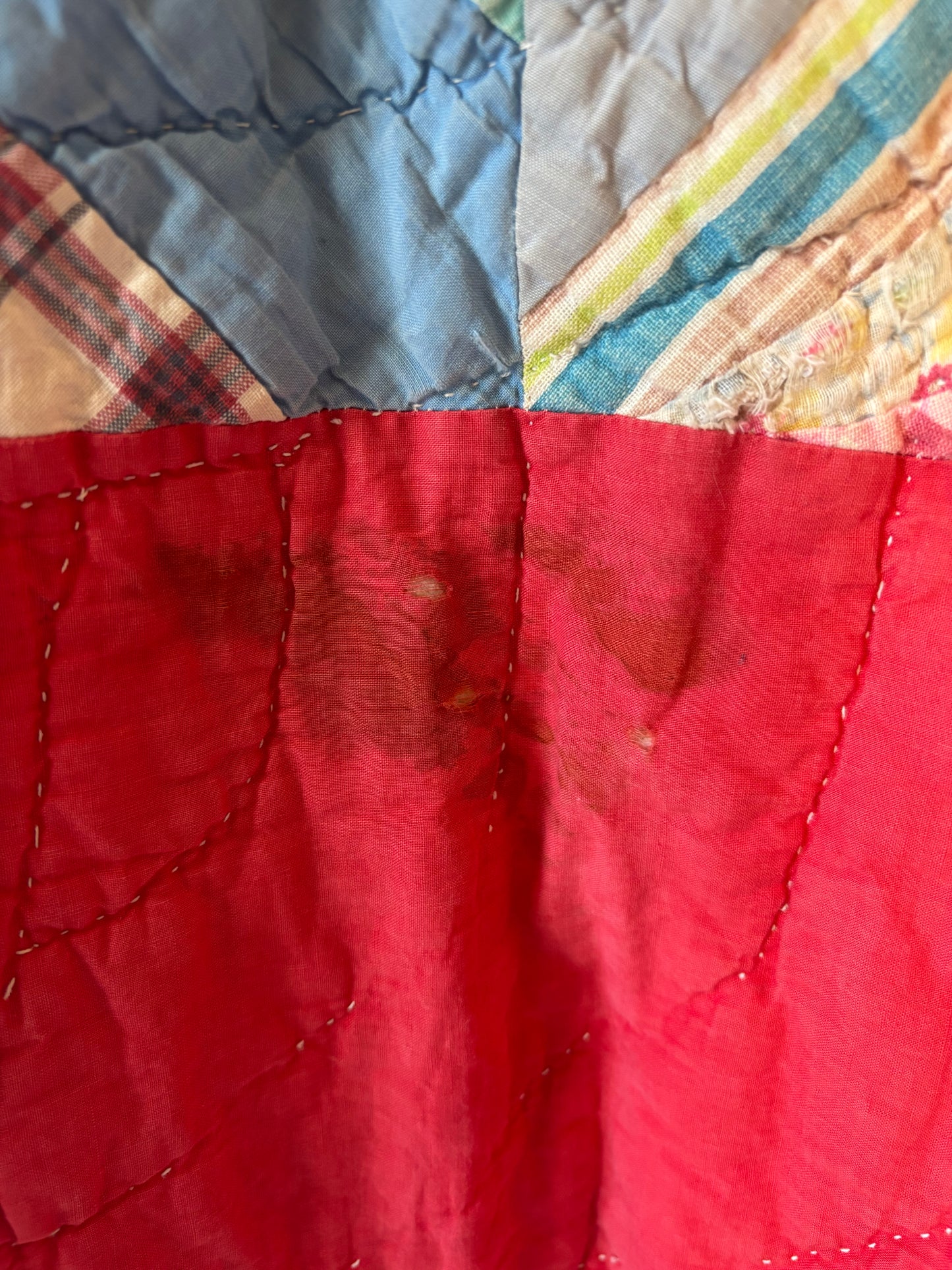 Vintage Red Long Quilt Coat