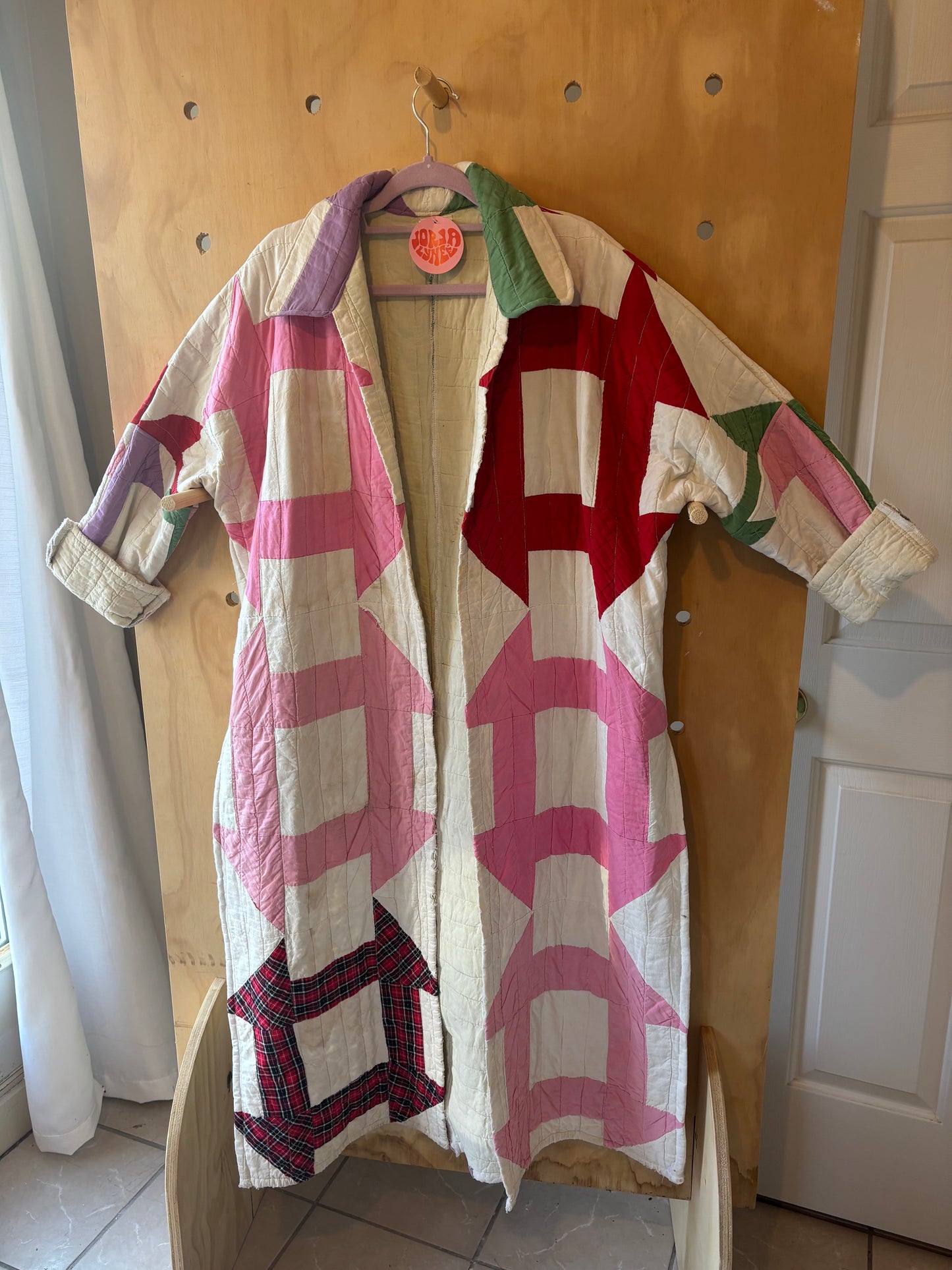 Long Frame Pattern Quilt Coat