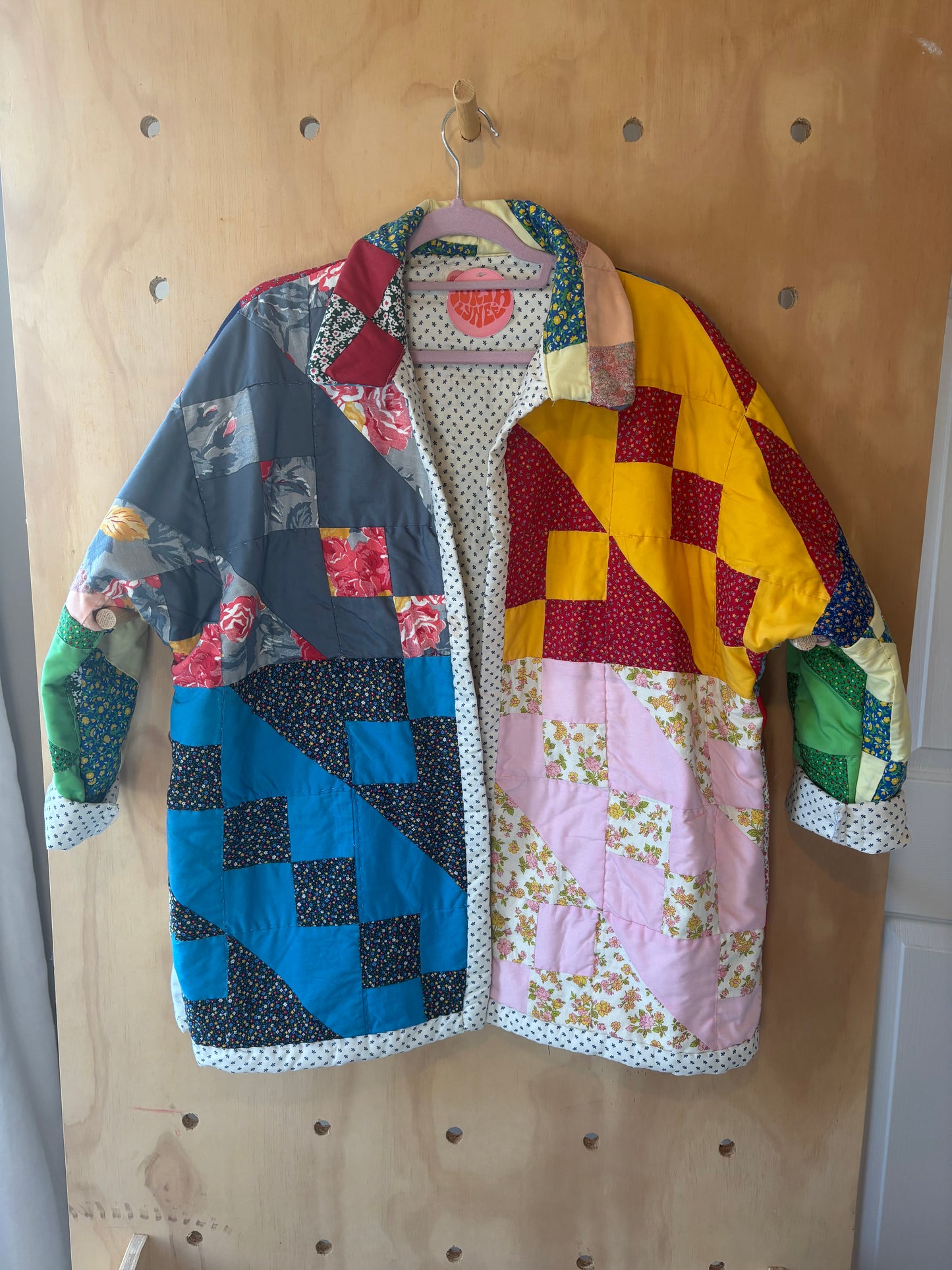 Primary Color Block Quilt Coat