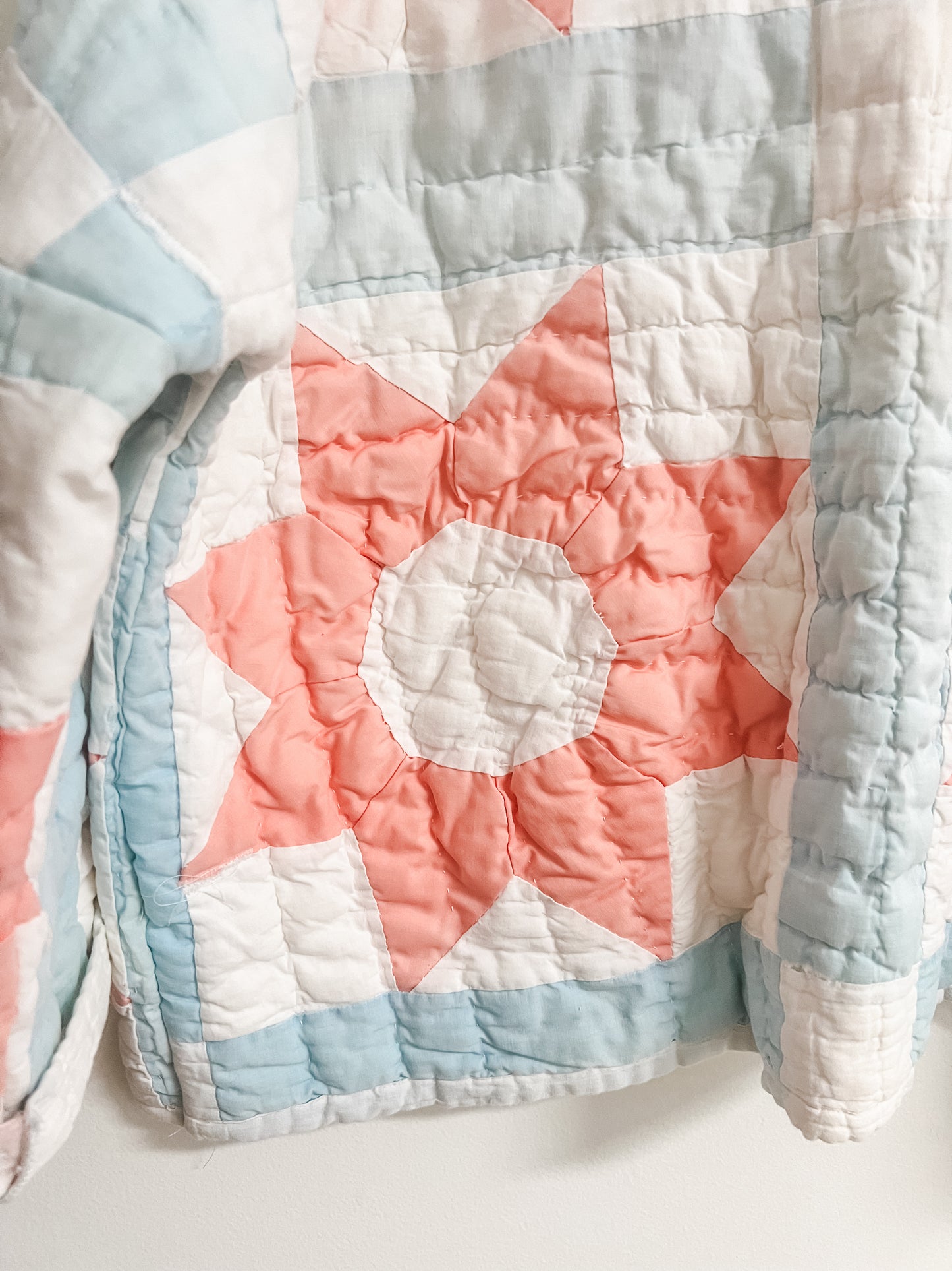 Pink/Blue 8 point star Quilt Coat