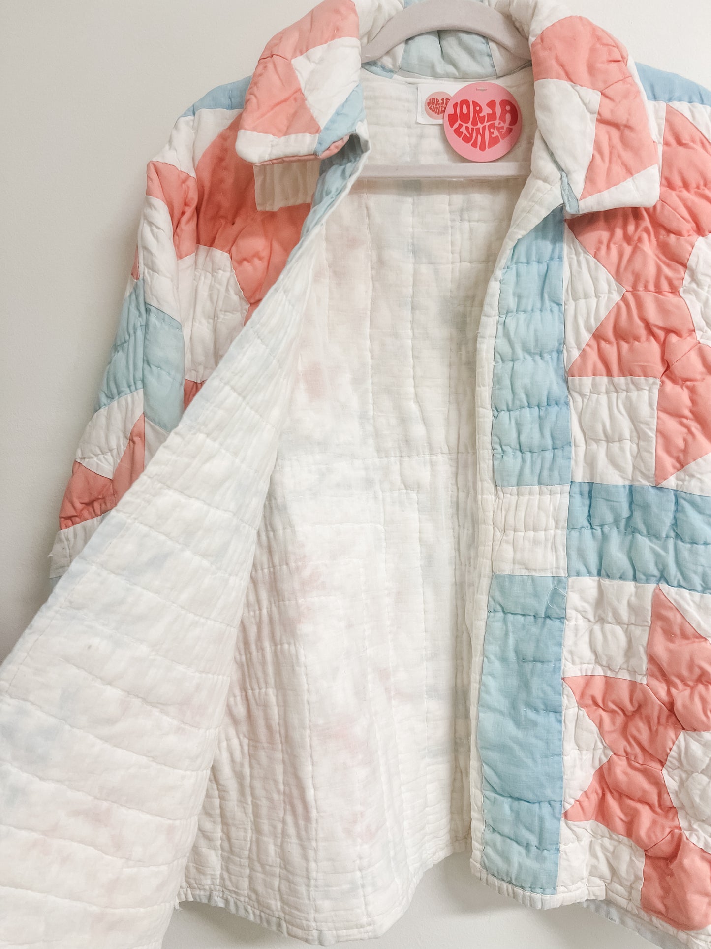 Pink/Blue 8 point star Quilt Coat