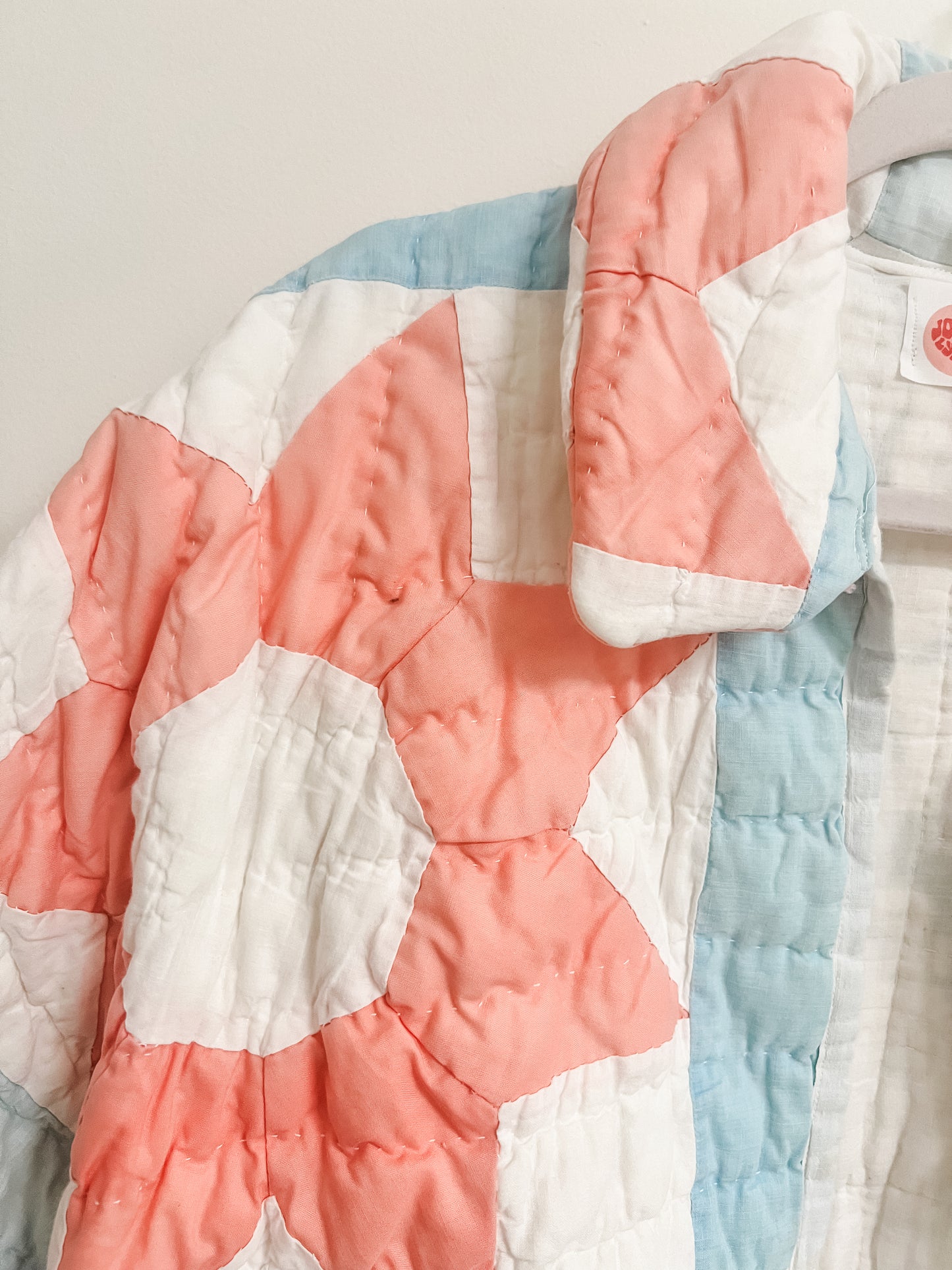 Pink/Blue 8 point star Quilt Coat